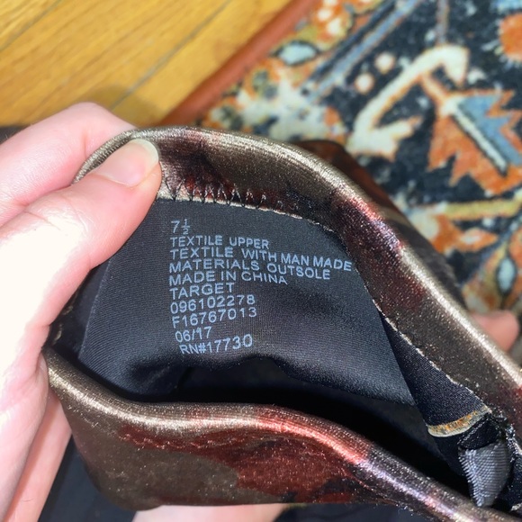 Velvet Feather Print Heel Booties - Picture 10 of 15